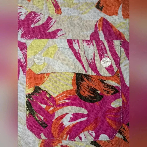 White Stag women's tropical linen blend shirt , size XL ( 16-18 ) - Picture 8 of 8